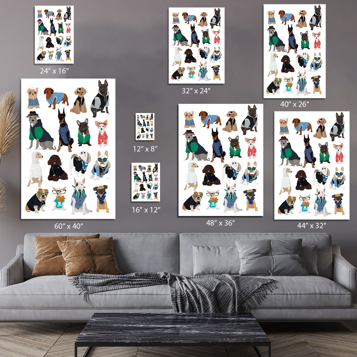 Cool Dog Print Canvas Print or Poster - 1x - 7