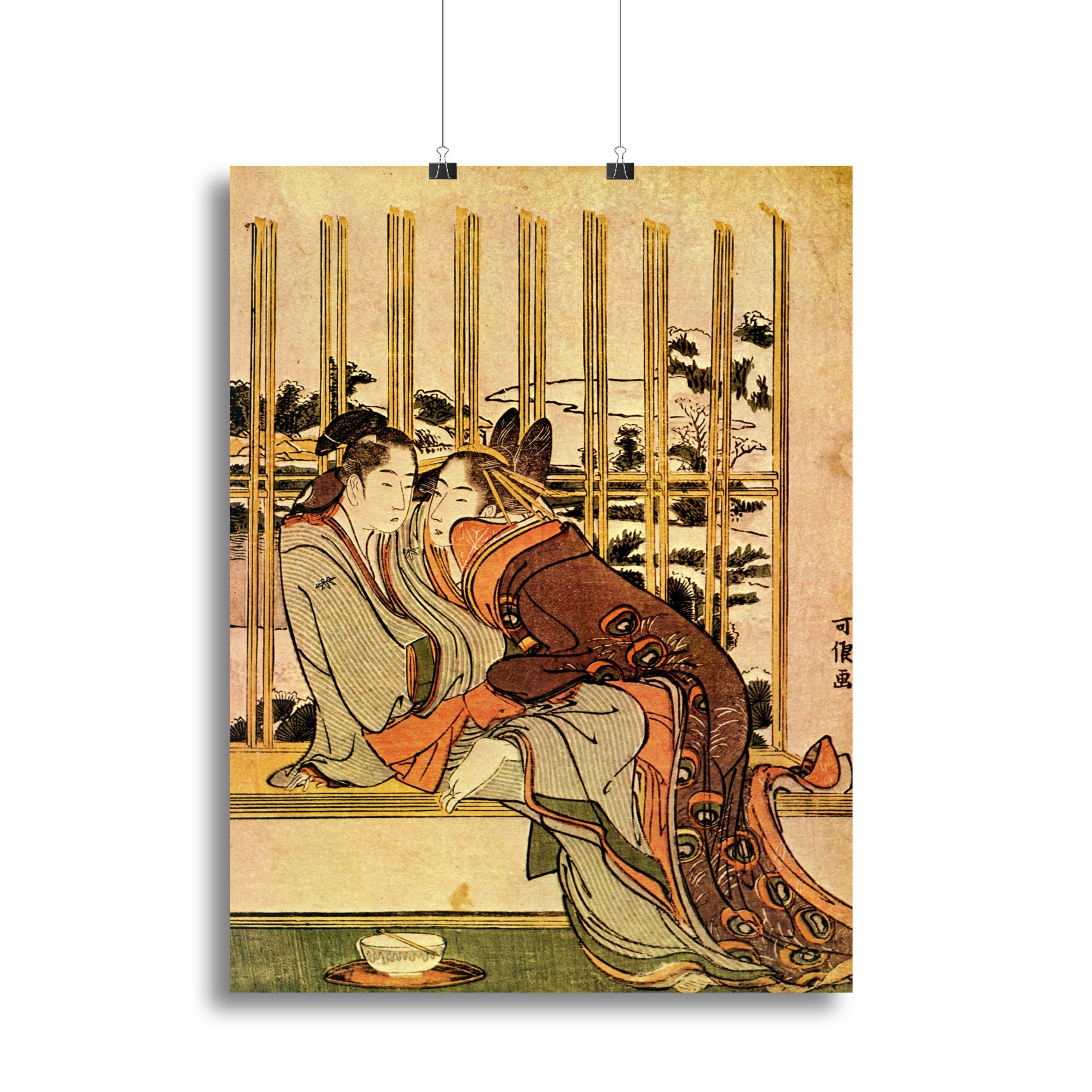 Couples by Hokusai Poster - Unframed
