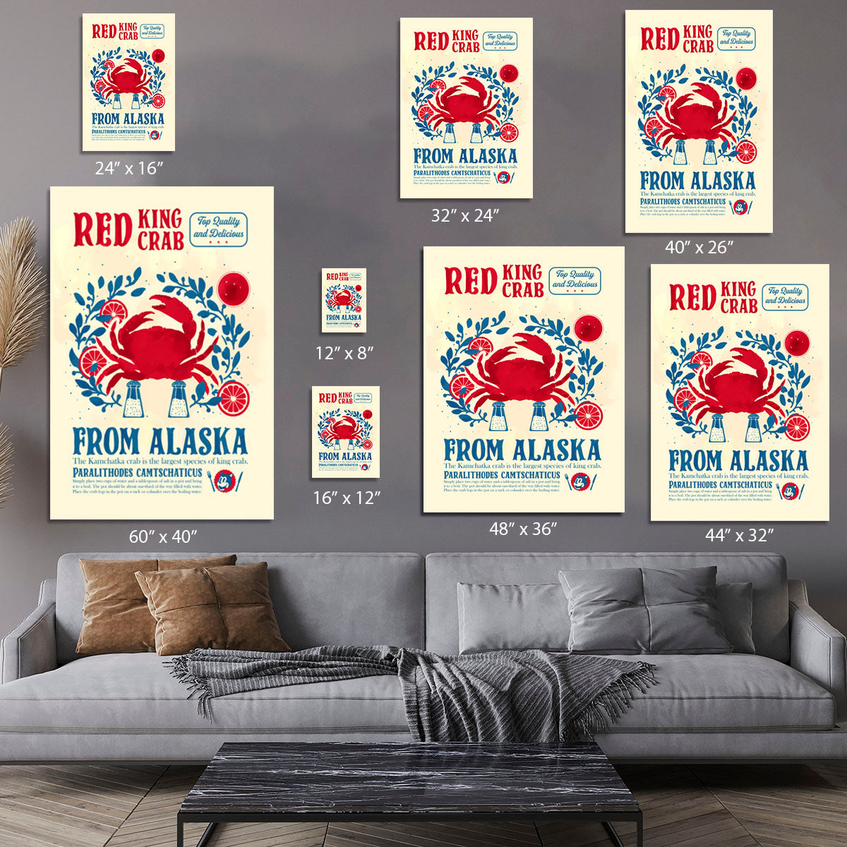 Crab kitchen print Canvas Print or Poster - Canvas Art Rocks - 7