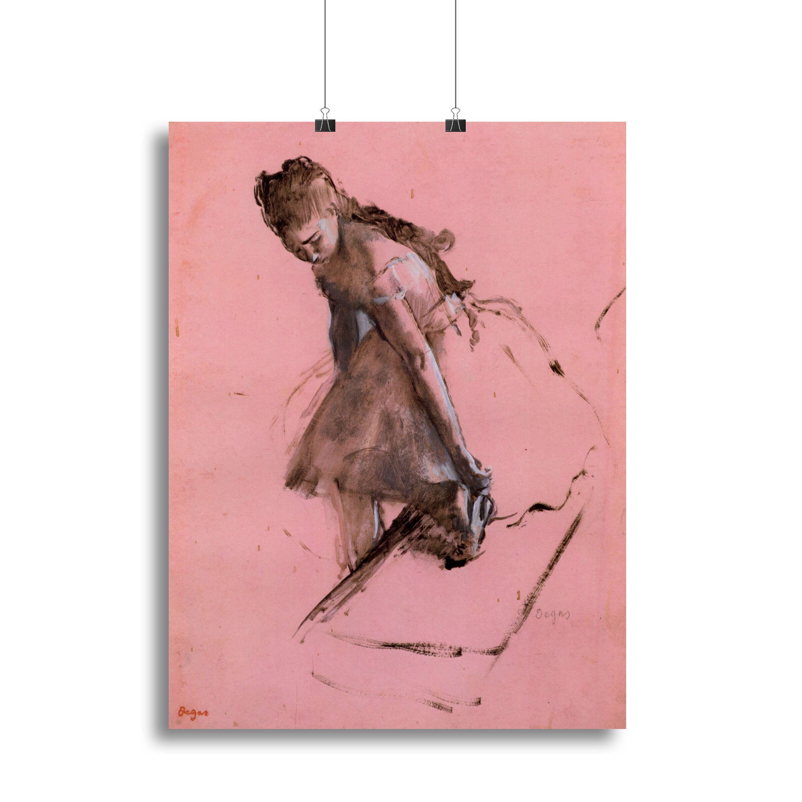 Dancer slipping on her shoe by Degas Poster - Unframed