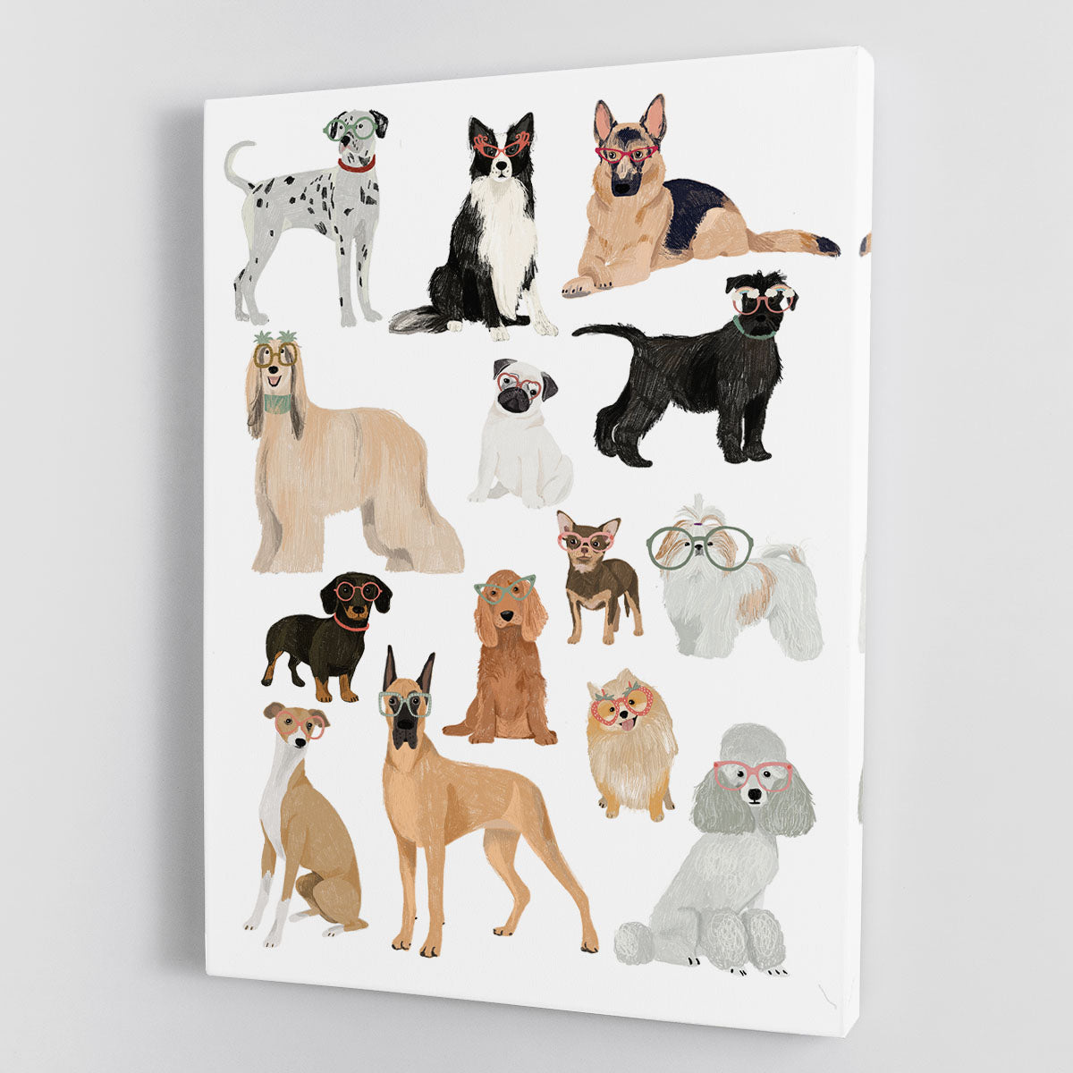 Dogs in glasses Print Canvas Print or Poster - 1x - 1