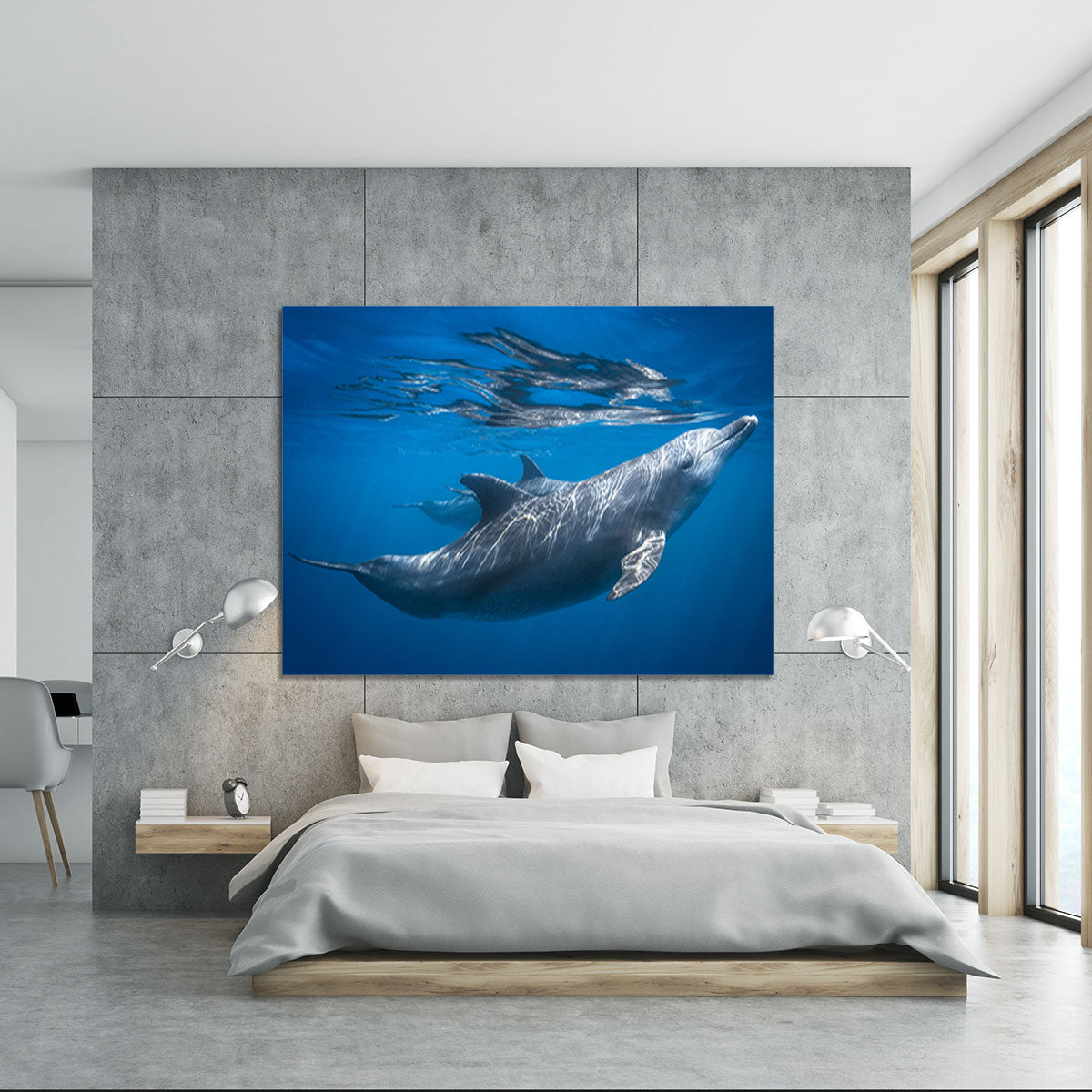 Dolphin at the surface Canvas Print or Poster - 1x - 5