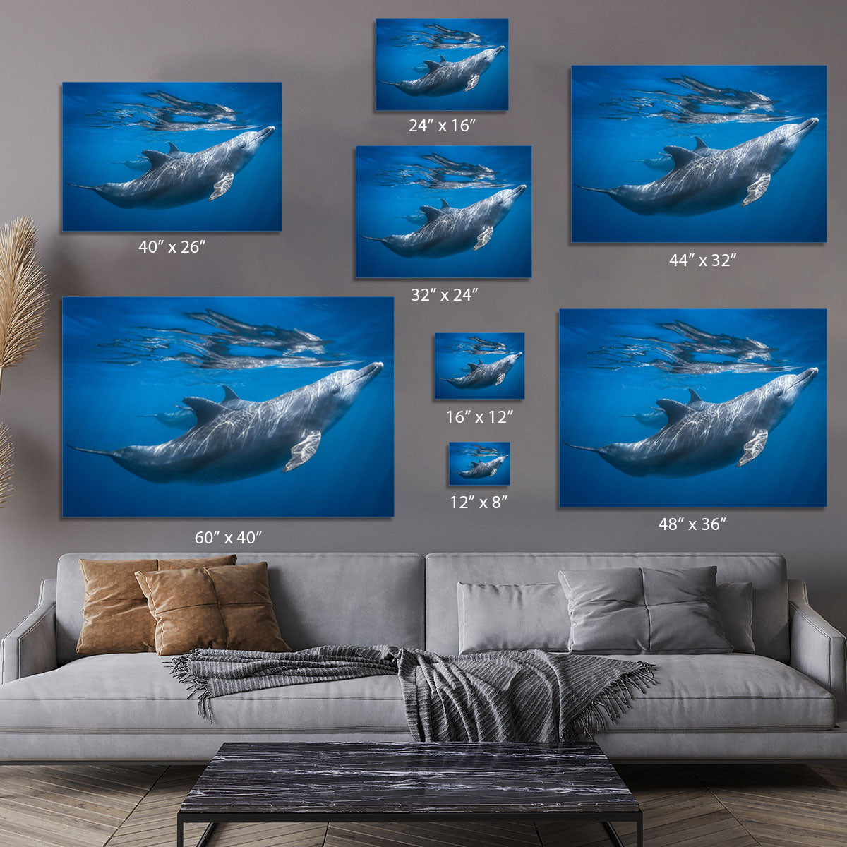 Dolphin at the surface Canvas Print or Poster - 1x - 7