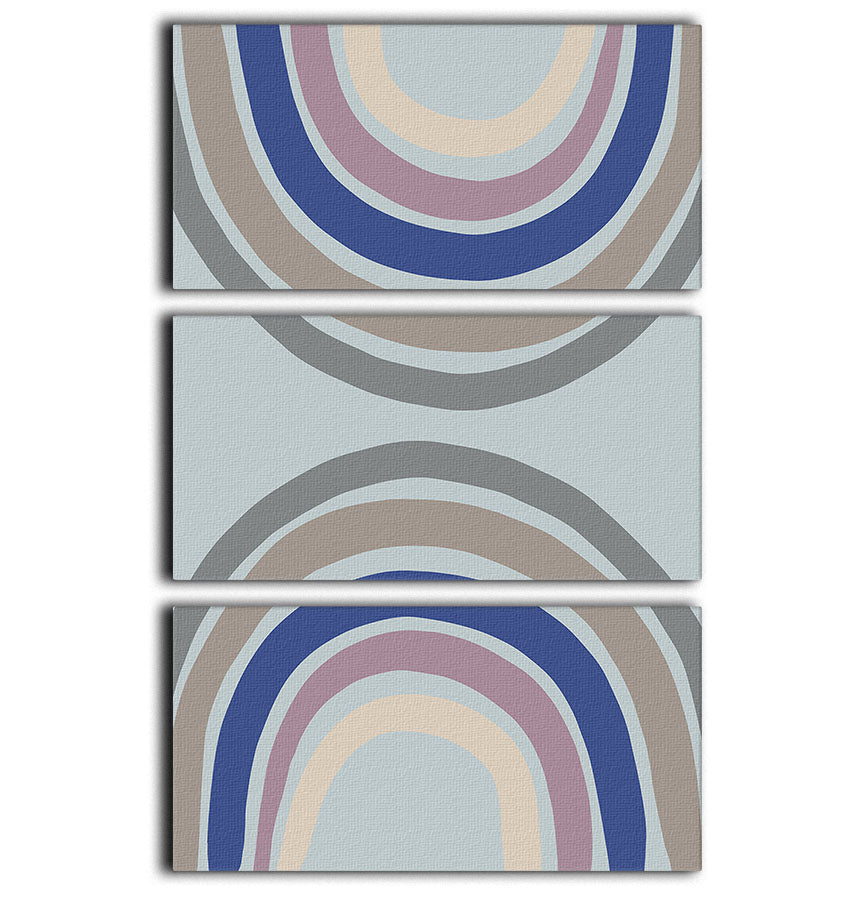 Double Rainbow Blue 3 Split Panel Canvas Print - 1x - 1
