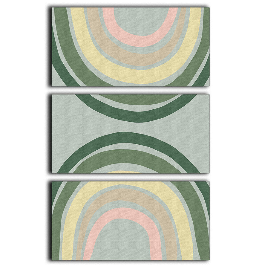 Double Rainbow Green 3 Split Panel Canvas Print - 1x - 1