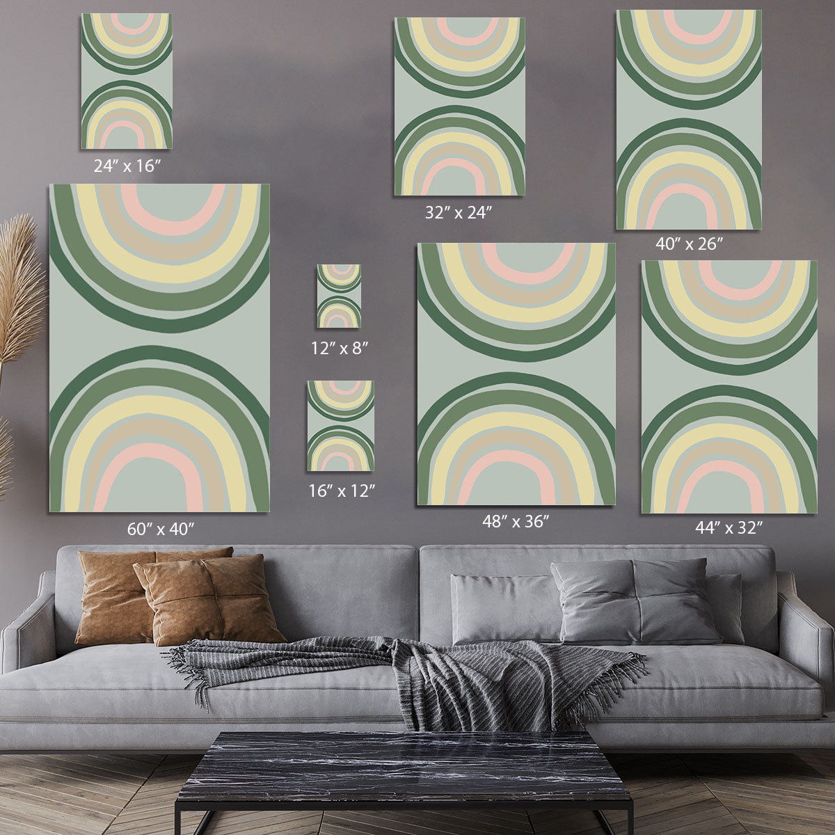 Double Rainbow Green Canvas Print or Poster - 1x - 7