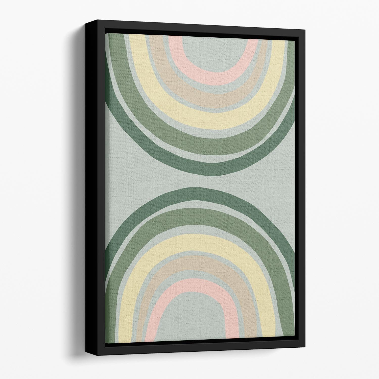 Double Rainbow Green Floating Framed Canvas - 1x - 1