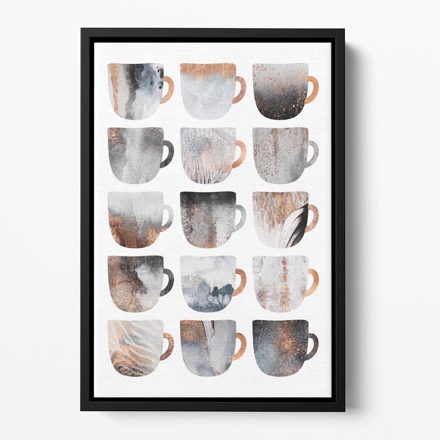 Dreamy Coffee Cups Floating Framed Canvas - Canvas Art Rocks - 2