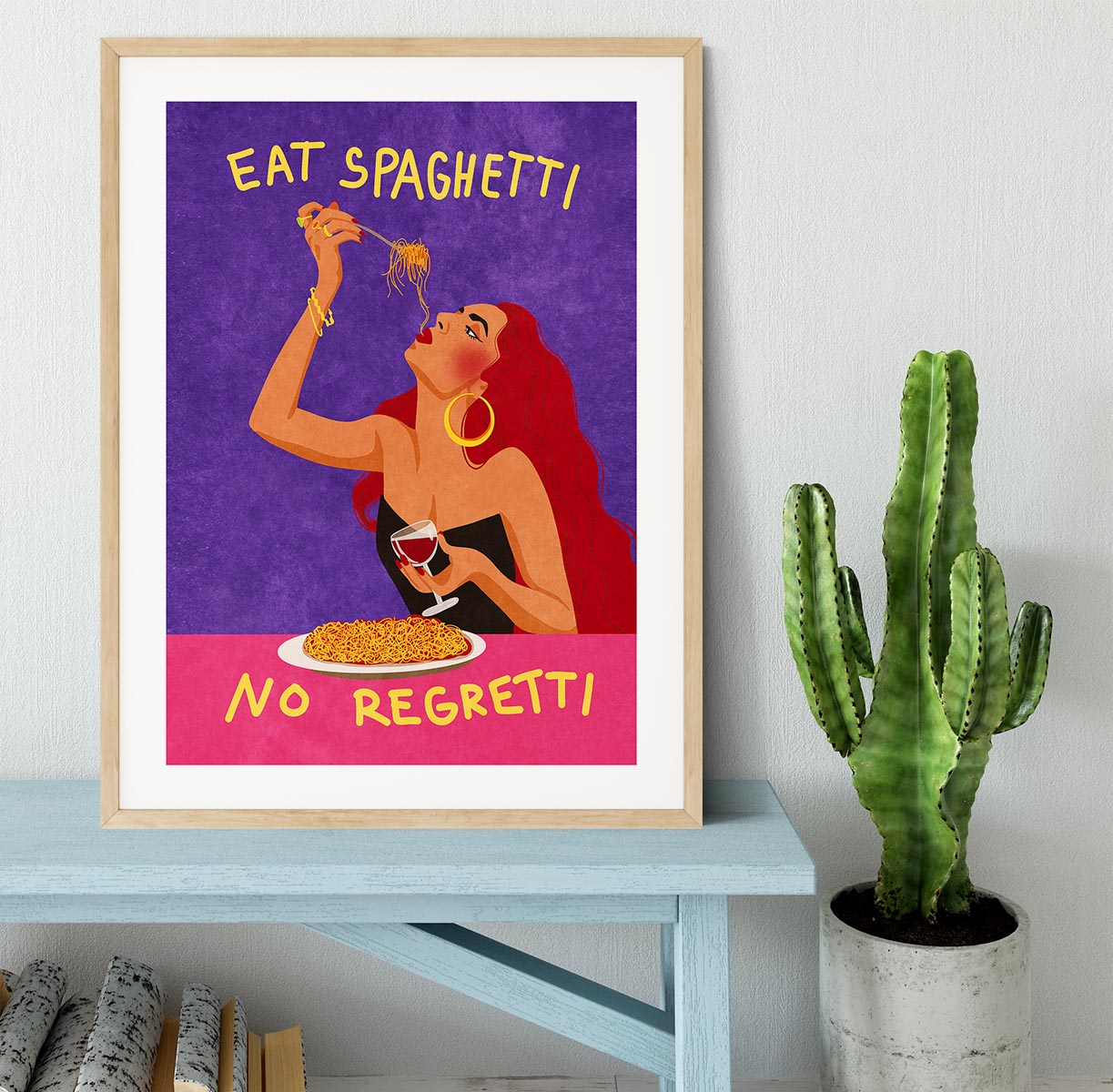 Eat spaghetti no regretti Framed Print - Canvas Art Rocks - 3
