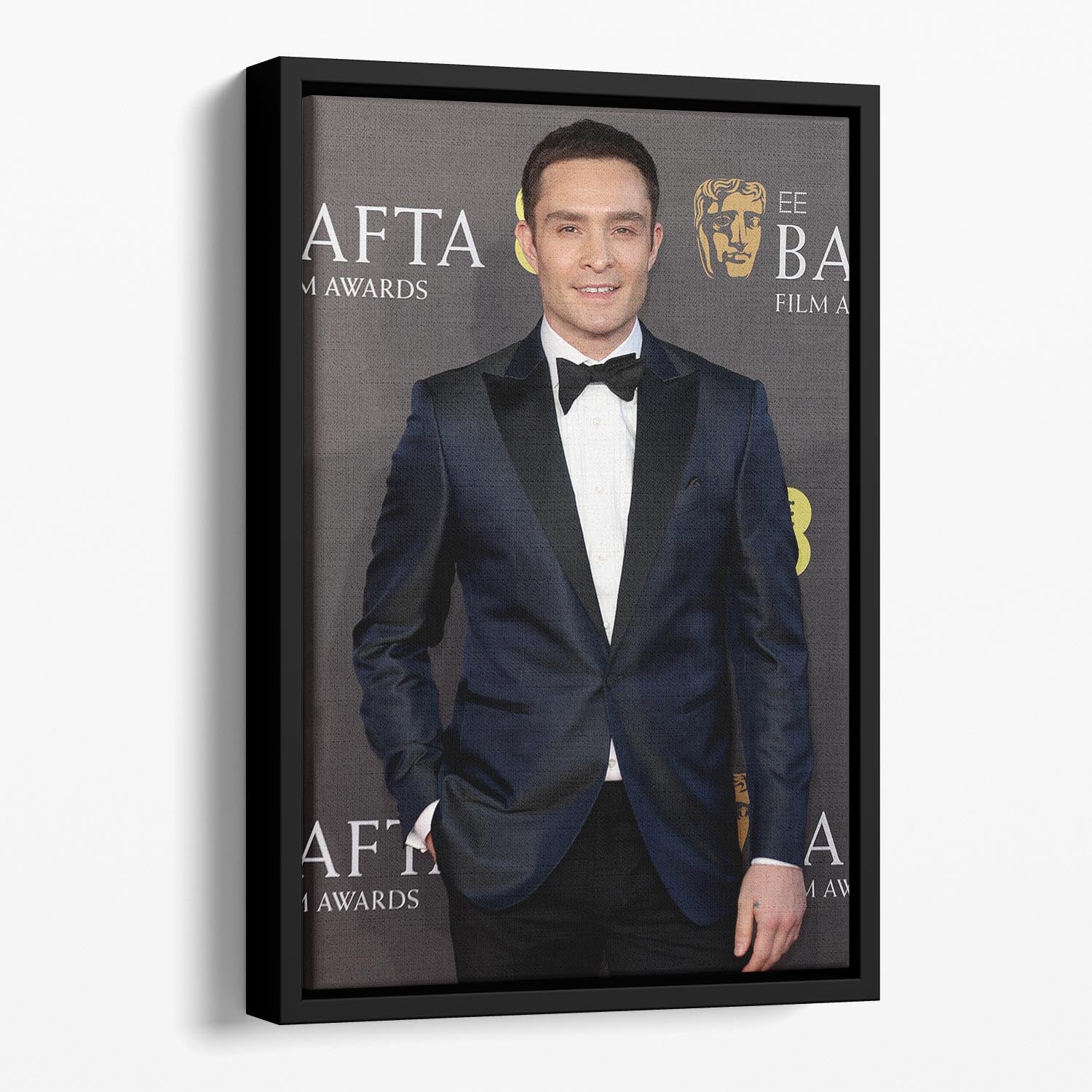 Ed Westwick at the Baftas Floating Framed Canvas - Canvas Art Rocks - 1