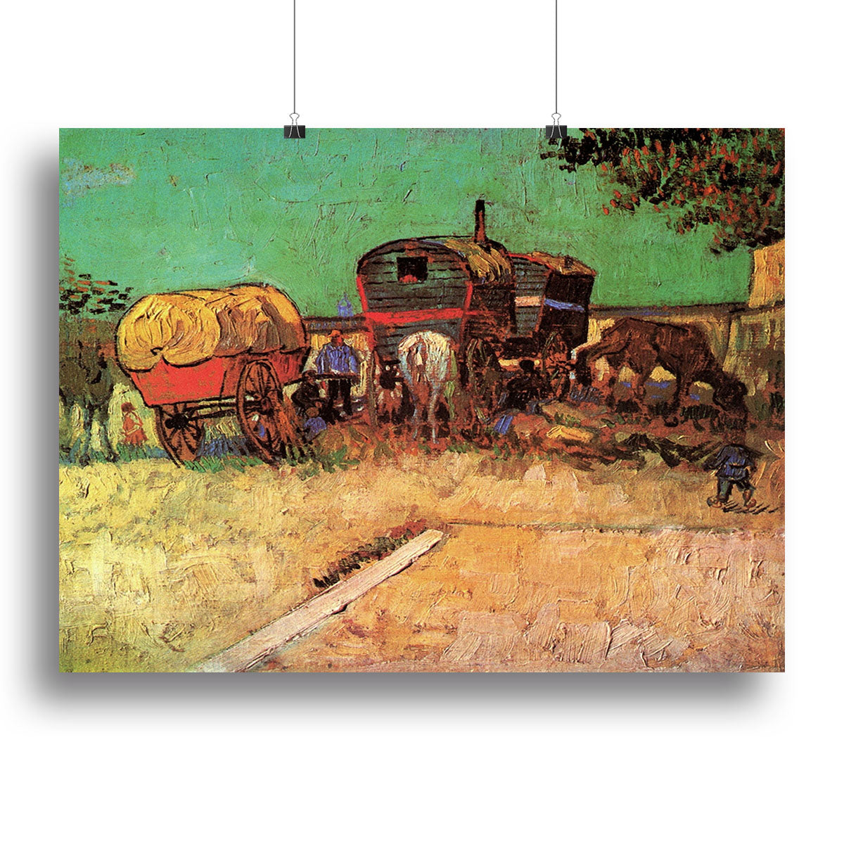 Encampment of Gypsies with Caravans by Van Gogh Poster - Unframed
