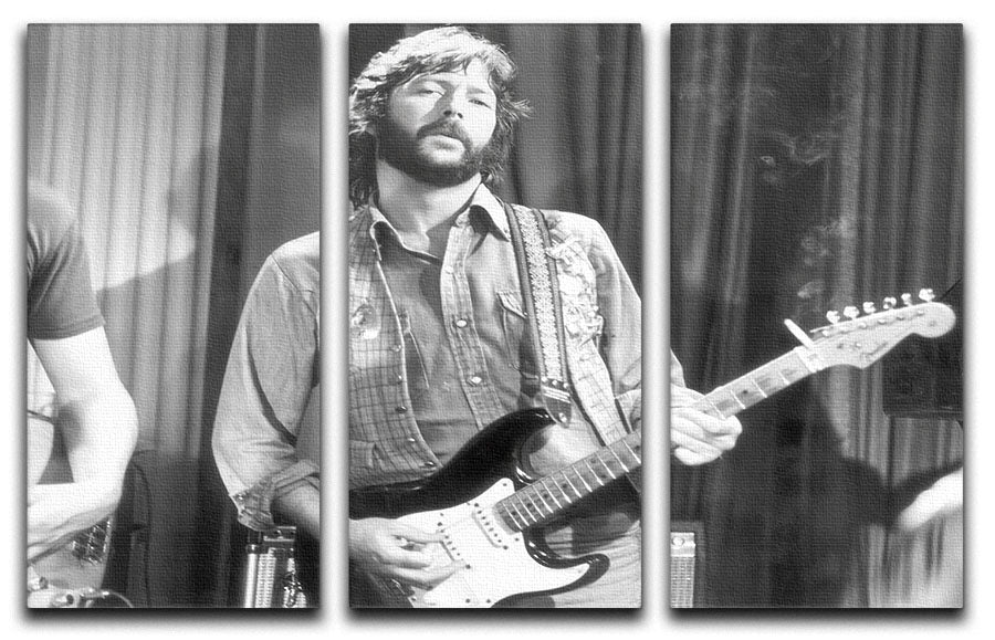 Eric Clapton in 1978 3 Split Panel Canvas Print - Canvas Art Rocks - 1