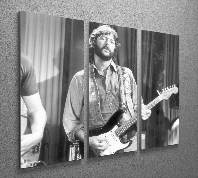 Eric Clapton in 1978 3 Split Panel Canvas Print - Canvas Art Rocks - 2