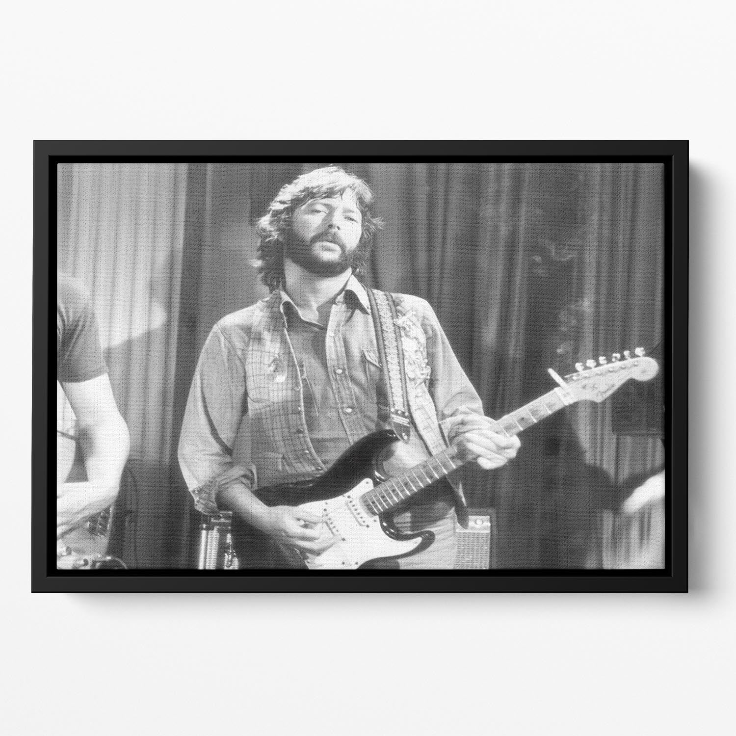 Eric Clapton in 1978 Floating Framed Canvas - Canvas Art Rocks - 2