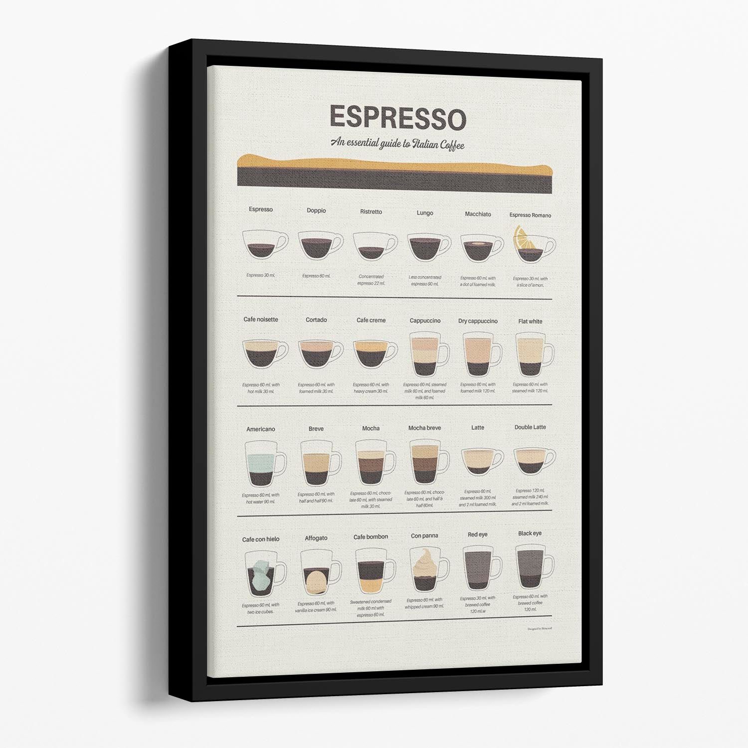 Espresso Quide Floating Framed Canvas - Canvas Art Rocks - 1