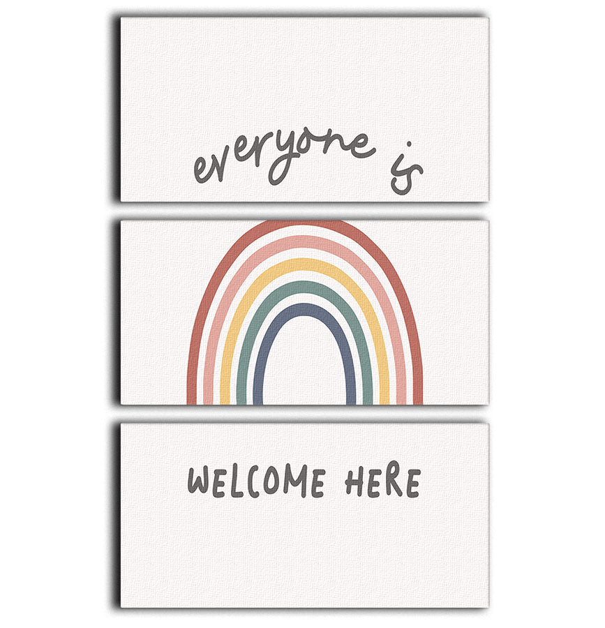 Everyone Is Welcome Here 3 Split Panel Canvas Print - Canvas Art Rocks - 1