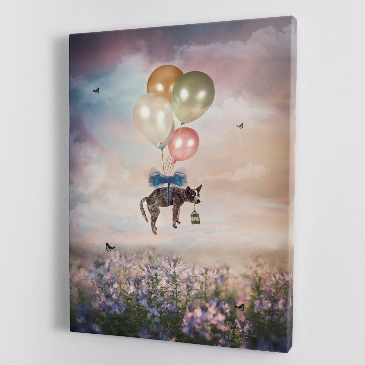 Floating Gift Dog Canvas Print or Poster - 1x - 1