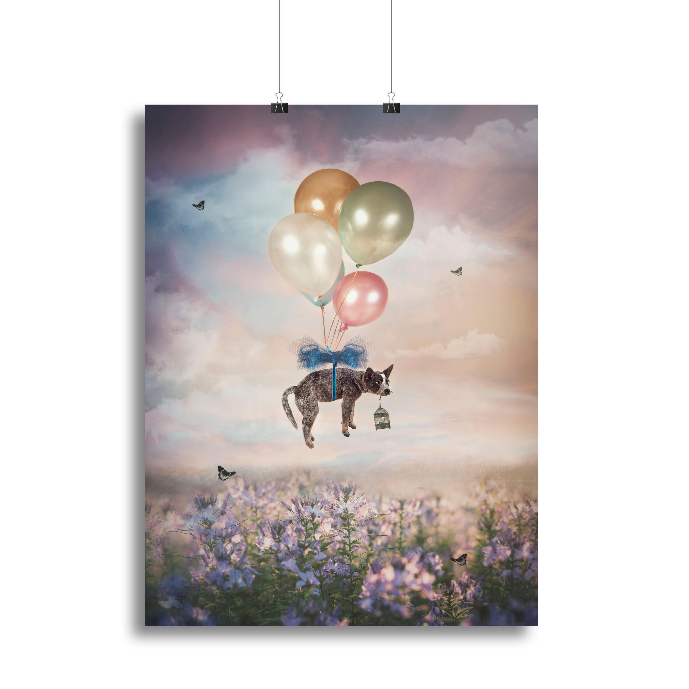 Floating Gift Dog Canvas Print or Poster - 1x - 2