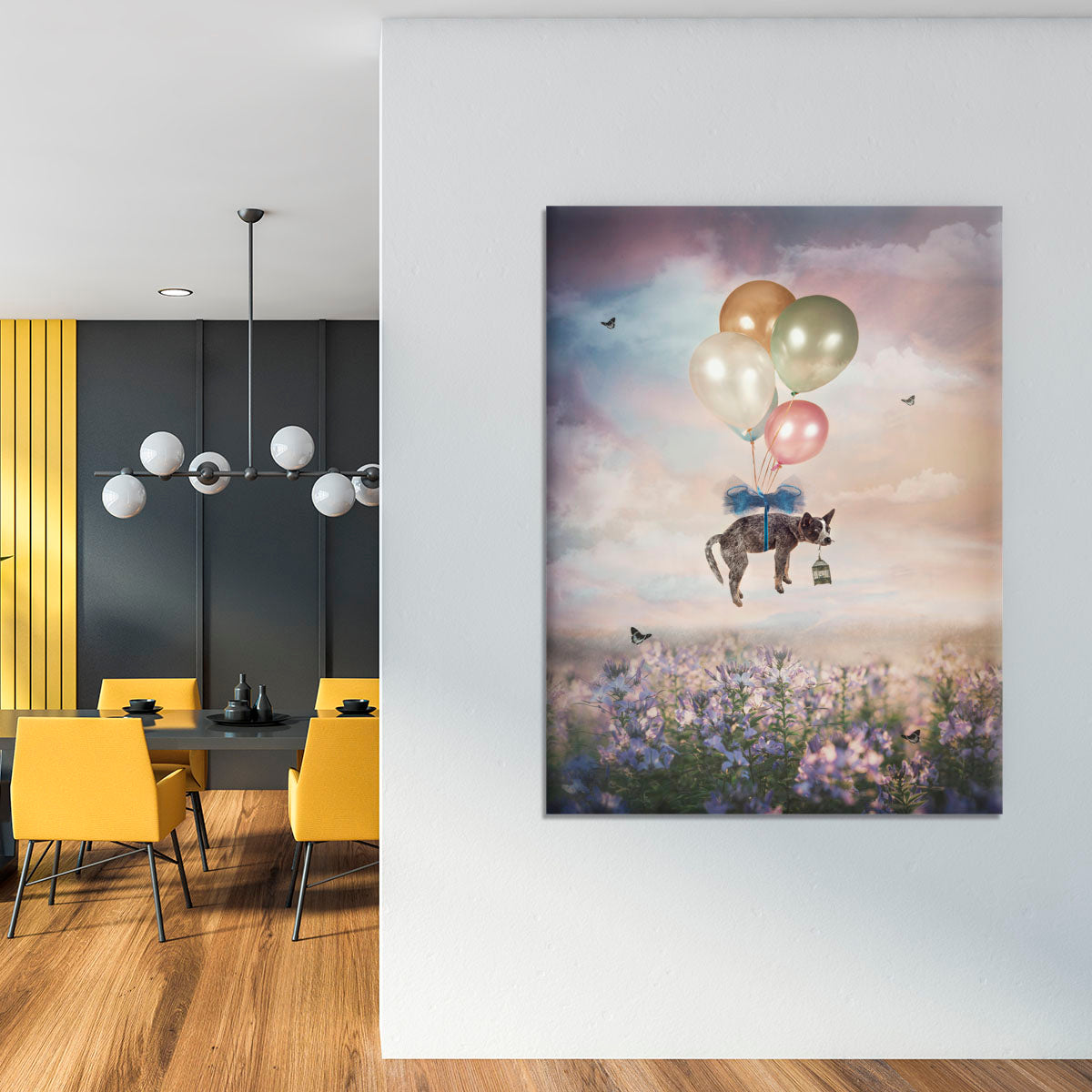 Floating Gift Dog Canvas Print or Poster - 1x - 4