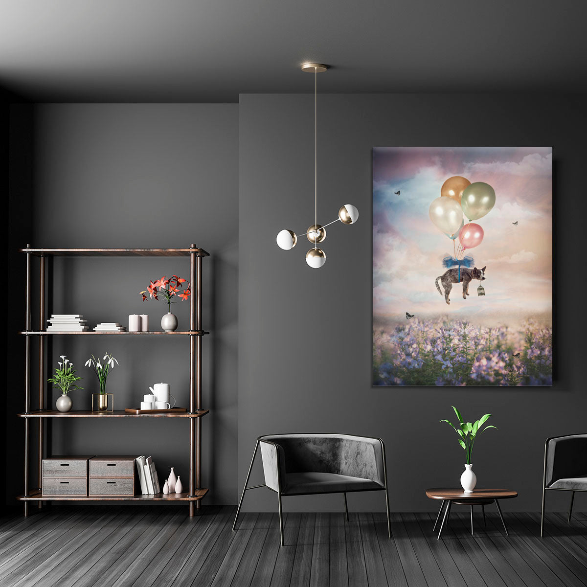 Floating Gift Dog Canvas Print or Poster - 1x - 5