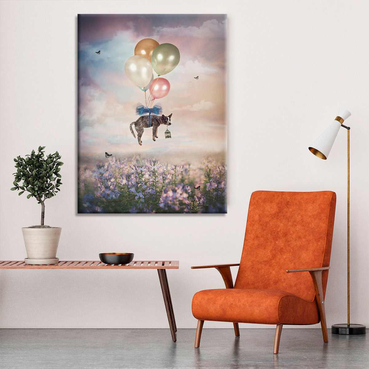 Floating Gift Dog Canvas Print or Poster - 1x - 6