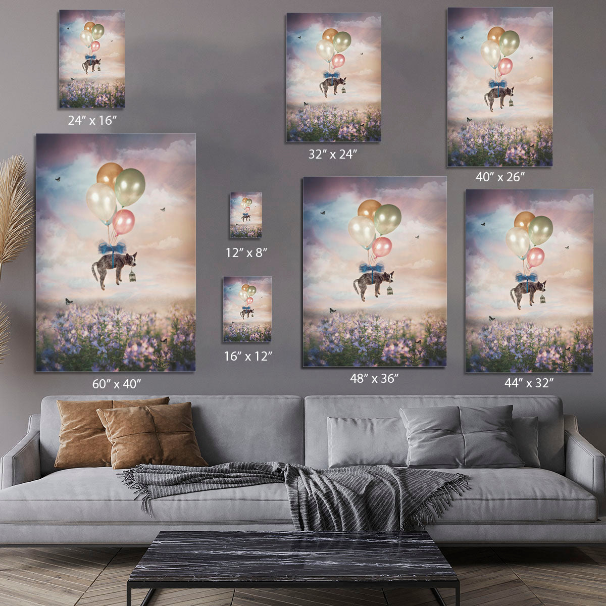 Floating Gift Dog Canvas Print or Poster - 1x - 7
