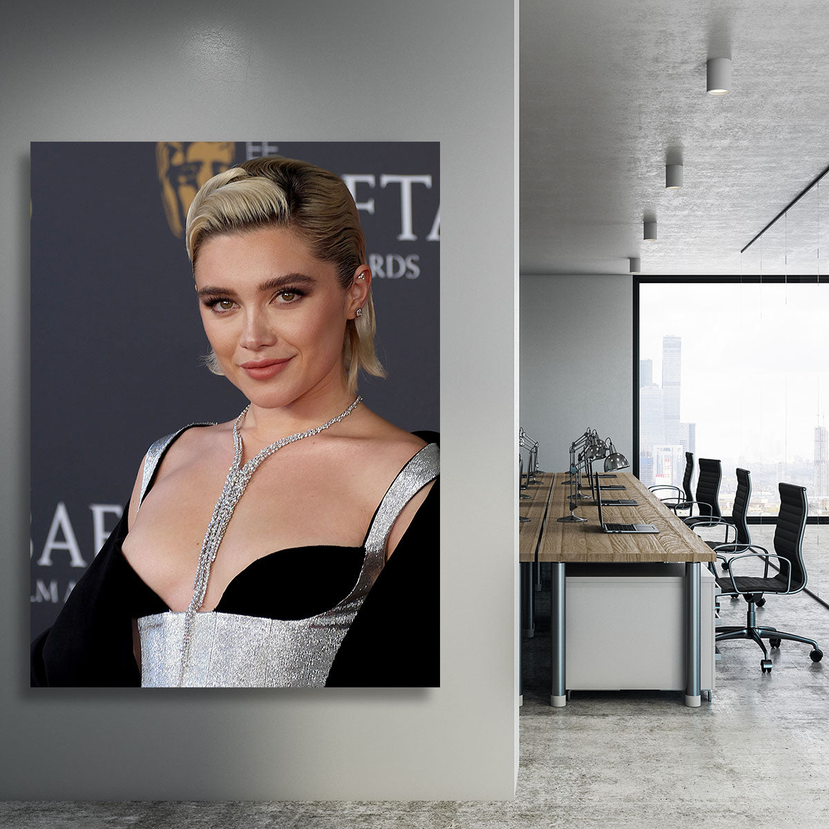 Florence Pugh at the Baftas Canvas Print or Poster - Canvas Art Rocks - 3