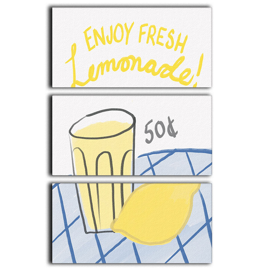 Fresh Lemonade 3 Split Panel Canvas Print - Canvas Art Rocks - 1