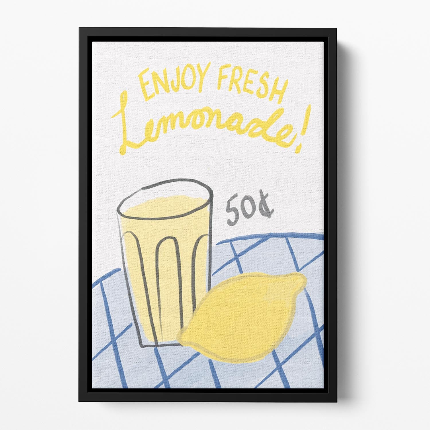 Fresh Lemonade Floating Framed Canvas - Canvas Art Rocks - 2