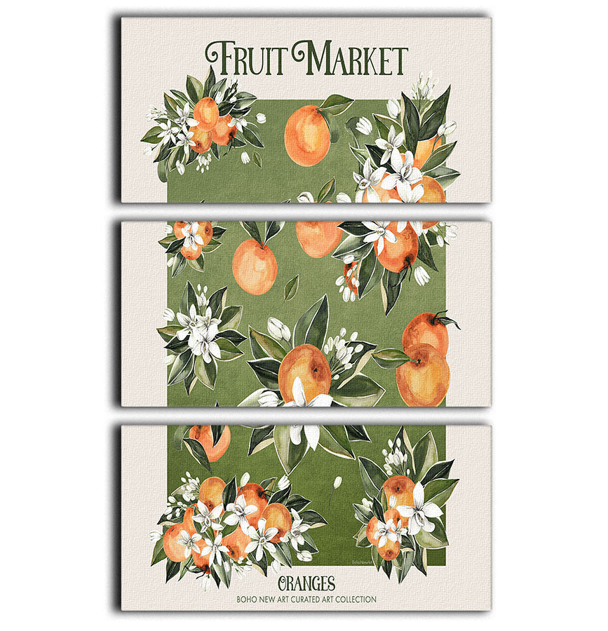 Fruit Market Oranges 3 Split Panel Canvas Print - Canvas Art Rocks - 1
