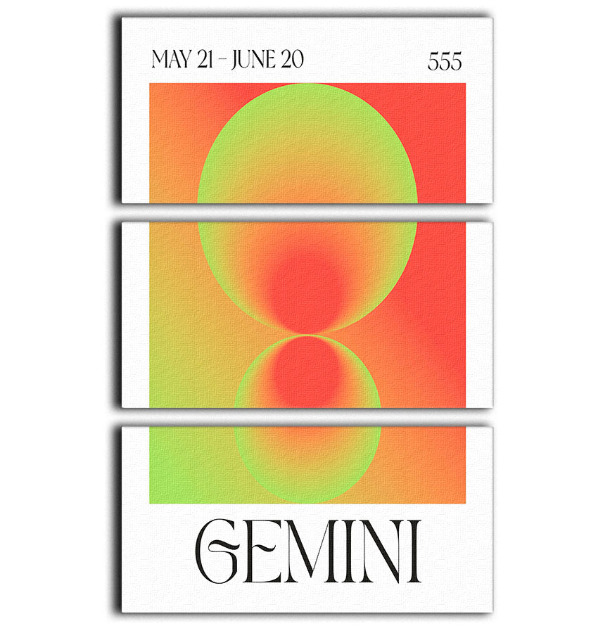 Gemini Celestial Harmony Print 3 Split Panel Canvas Print - Canvas Art Rocks - 1