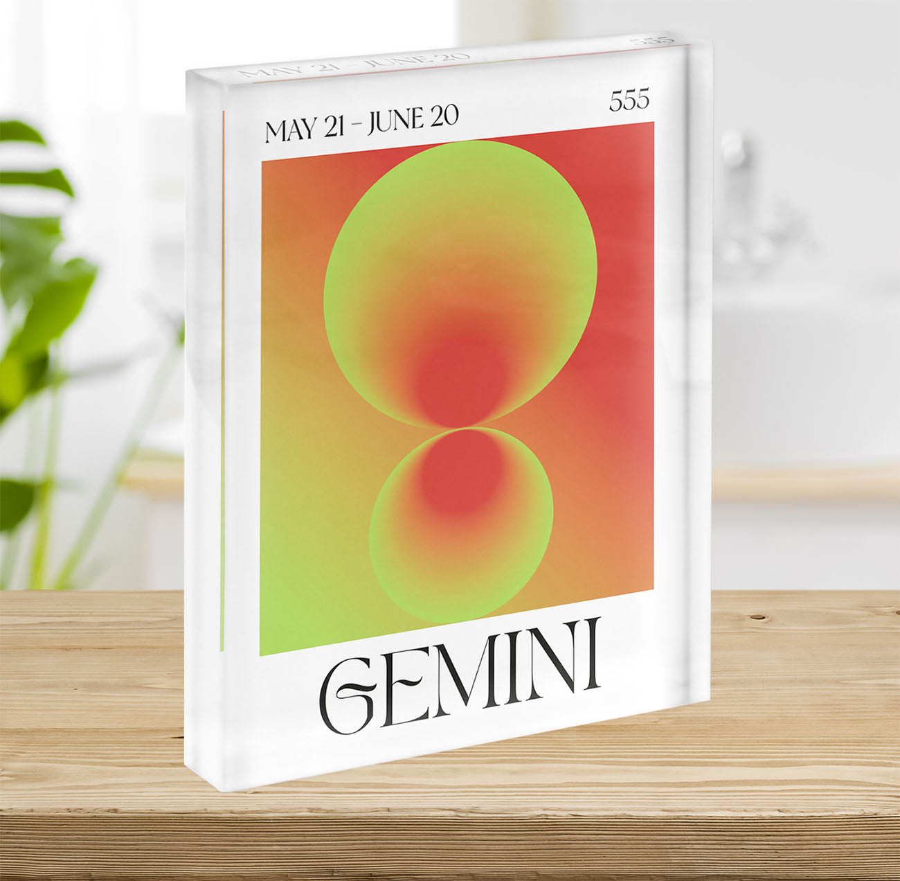 Gemini Celestial Harmony Print Acrylic Block - Canvas Art Rocks - 2