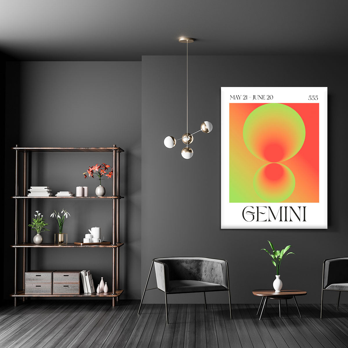Gemini Celestial Harmony Print Canvas Print or Poster - Canvas Art Rocks - 5