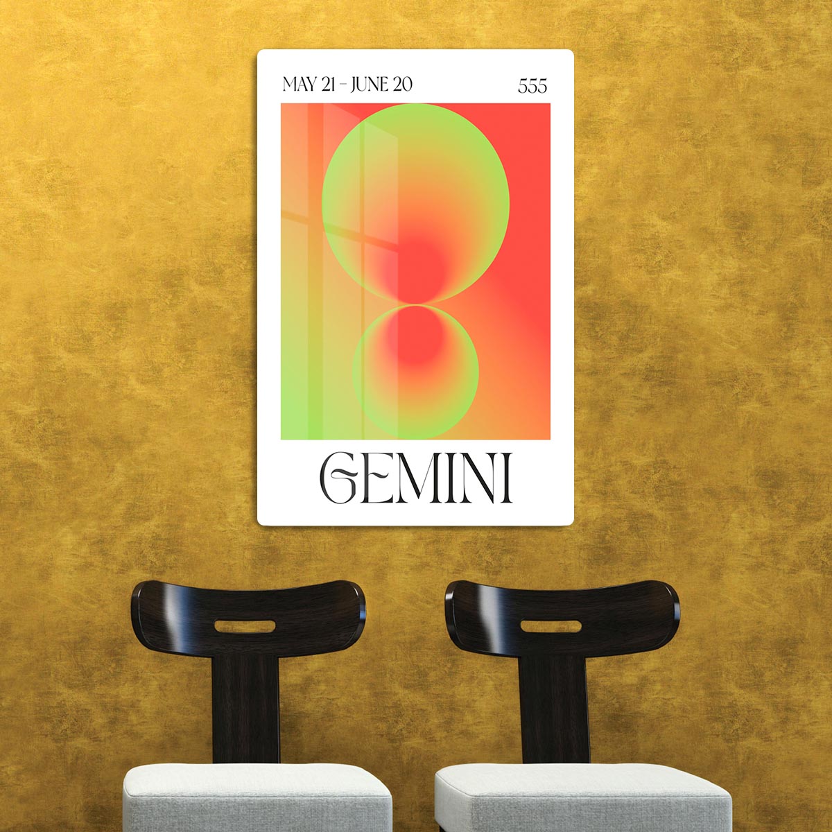 Gemini Celestial Harmony Print Acrylic Block - Canvas Art Rocks - 2