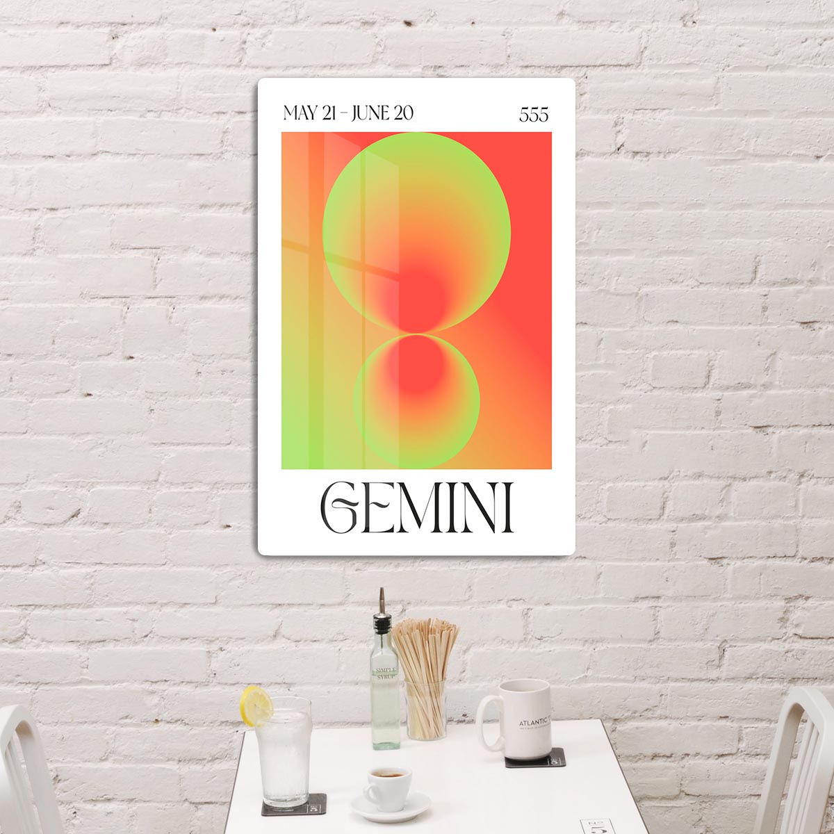 Gemini Celestial Harmony Print Acrylic Block - Canvas Art Rocks - 3