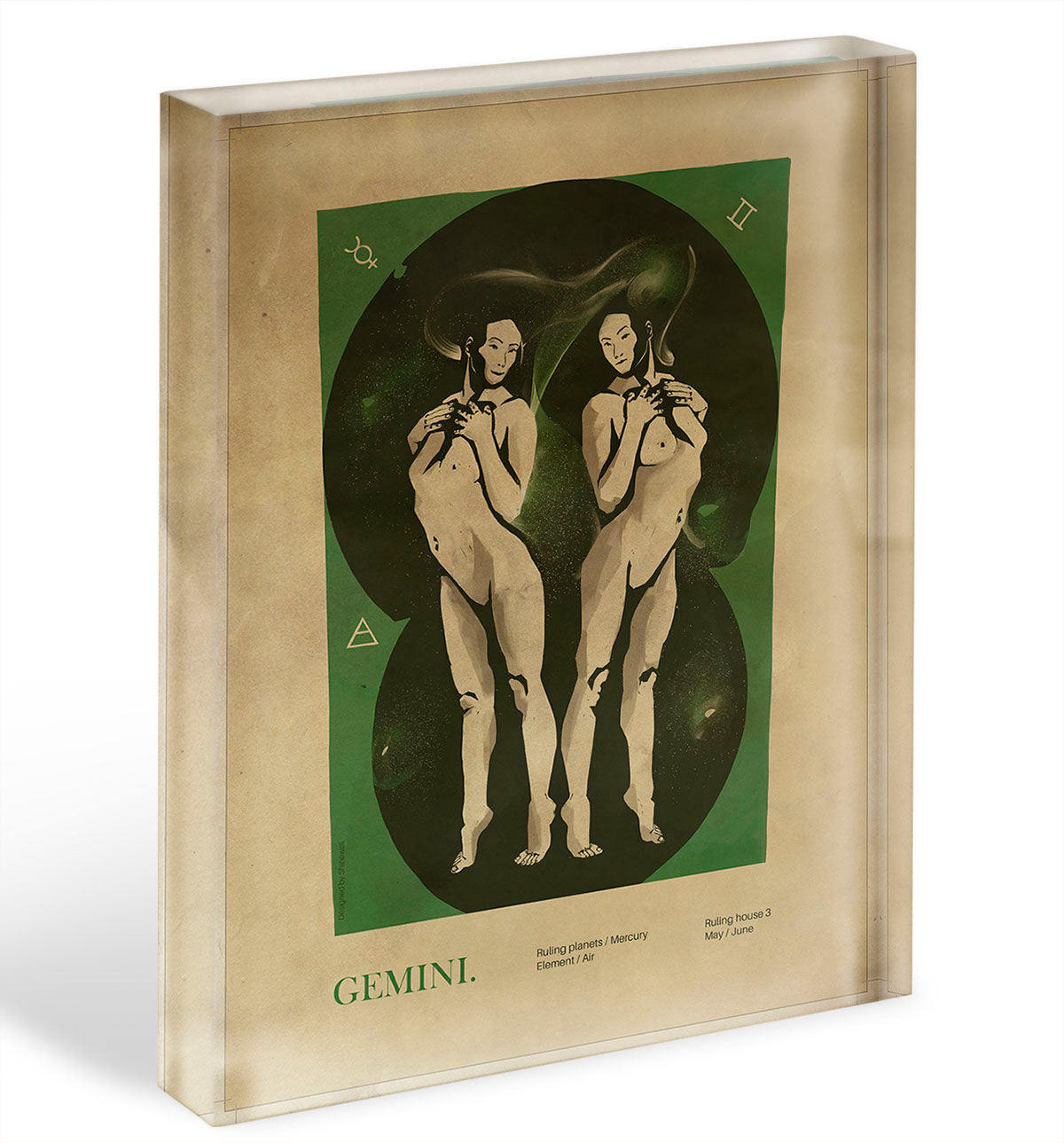 Gemini Celestial Insight Print Acrylic Block - Canvas Art Rocks - 1