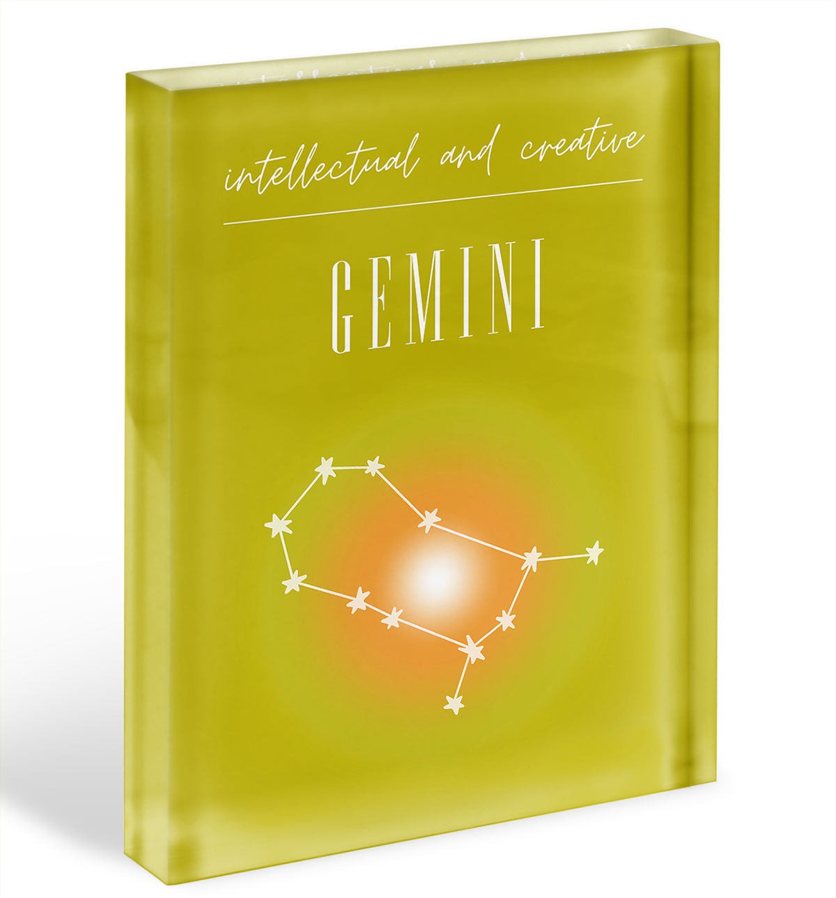 Gemini Zodiac Renewal Art Acrylic Block - Canvas Art Rocks - 1