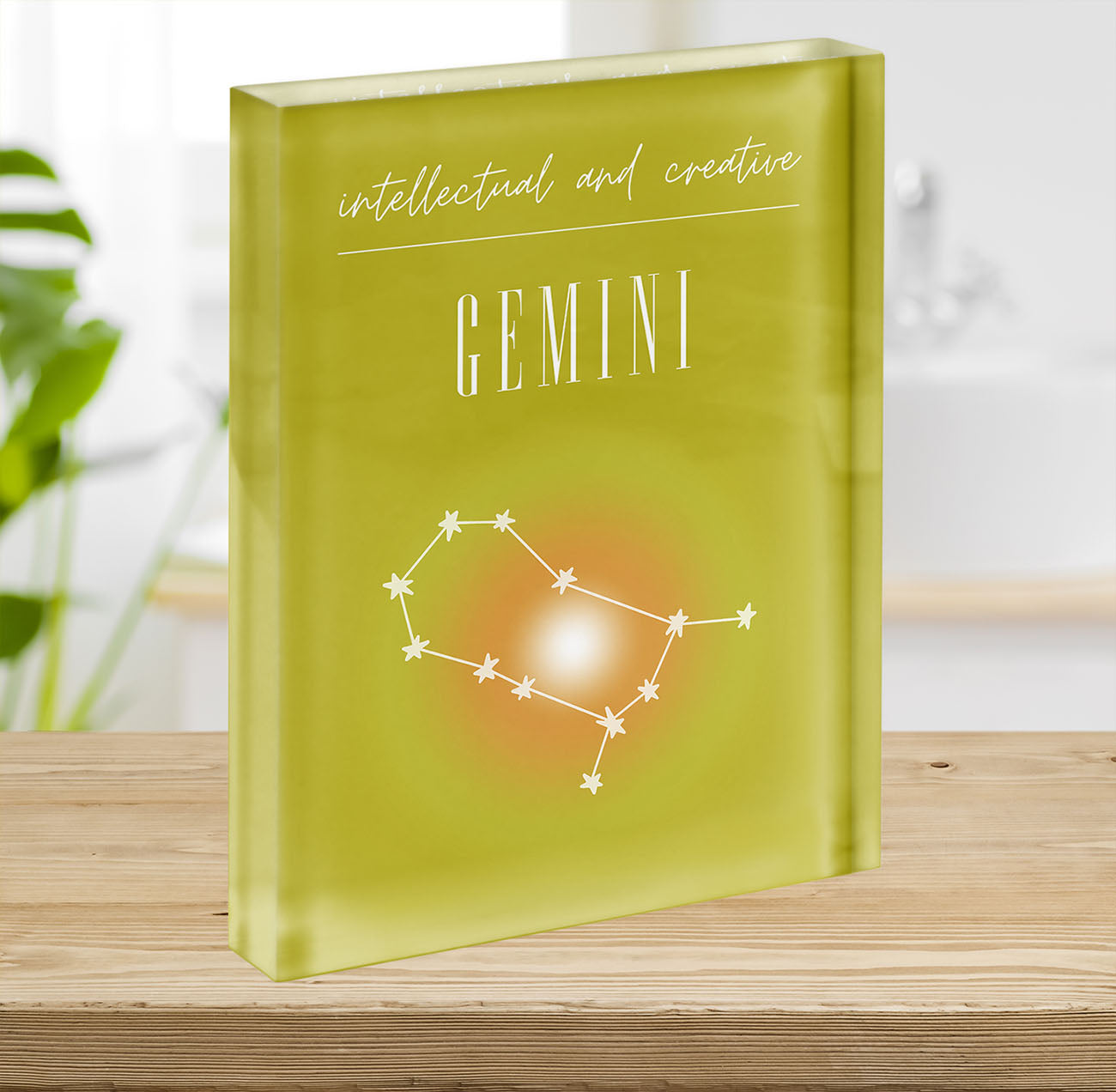 Gemini Zodiac Renewal Art Acrylic Block - Canvas Art Rocks - 2