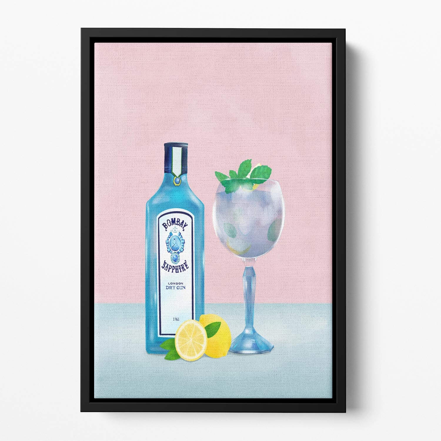 Gin Cocktail Floating Framed Canvas - Canvas Art Rocks - 2