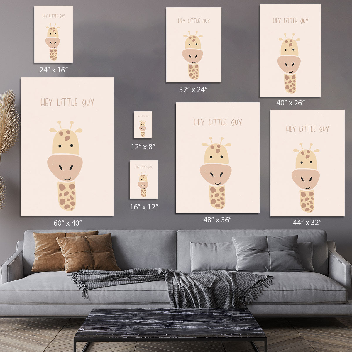Giraffe nursery print Canvas Print or Poster - 1x - 7