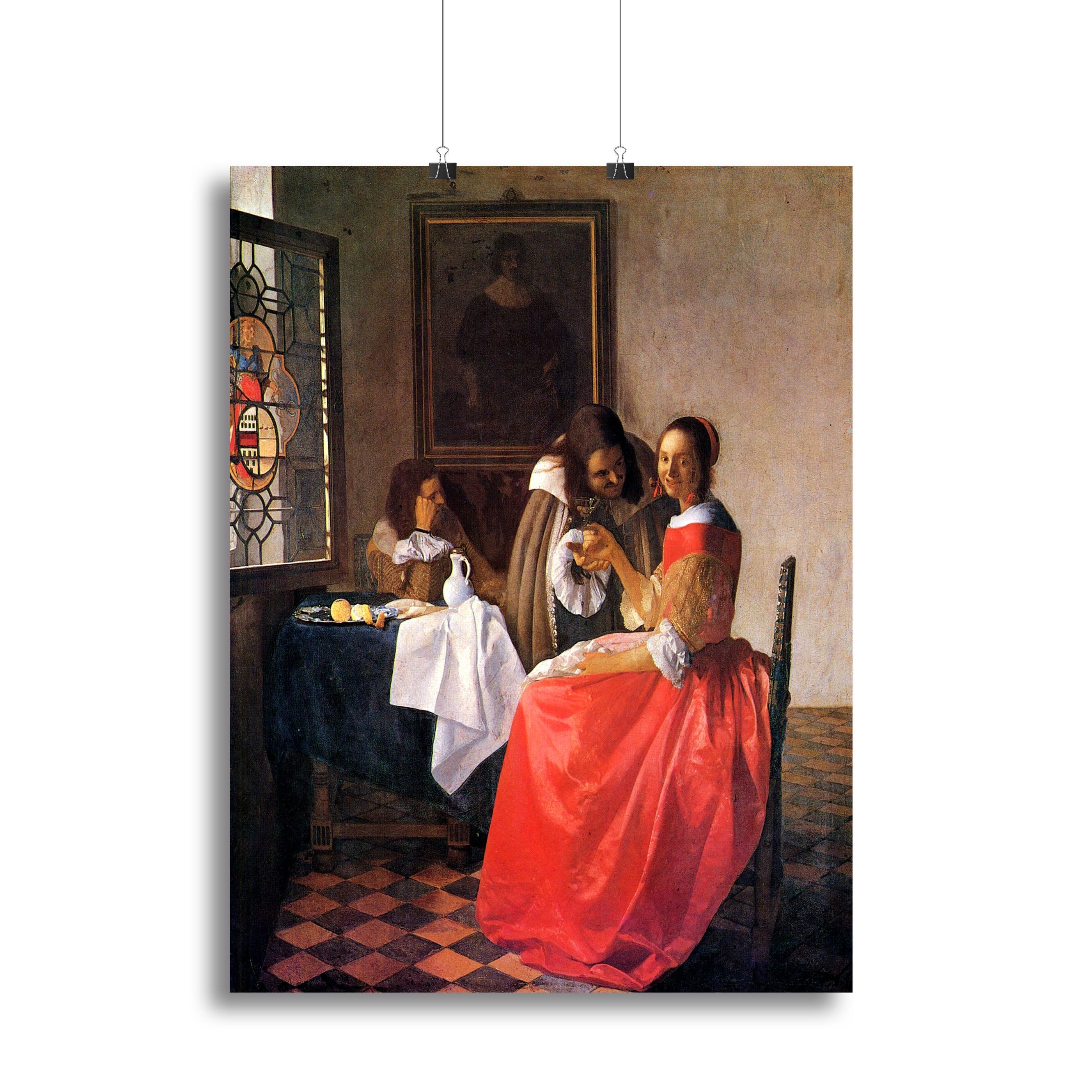 Girl with a wine glass by Vermeer Poster - Unframed