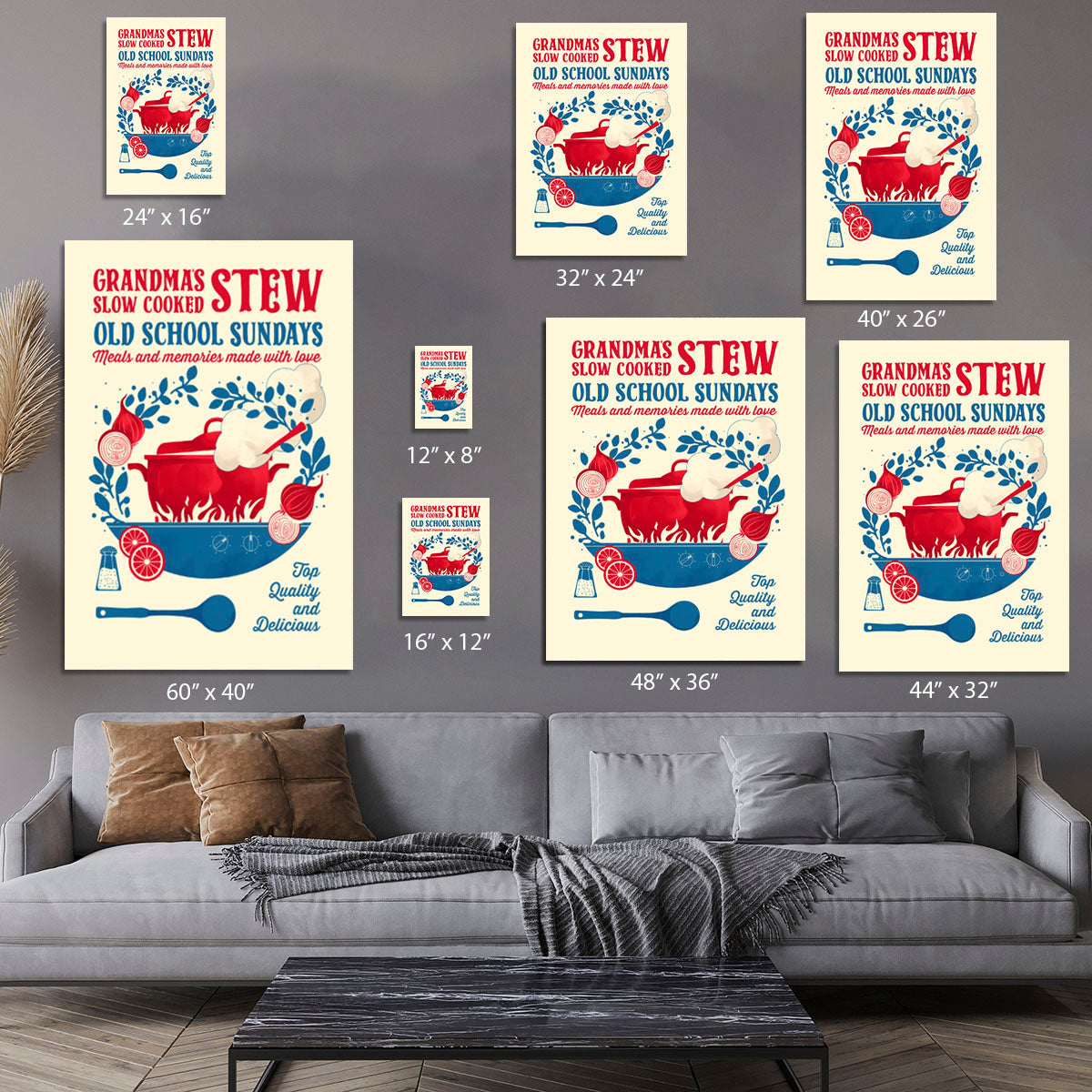 Grandmas Stew kitchen print Canvas Print or Poster - Canvas Art Rocks - 7