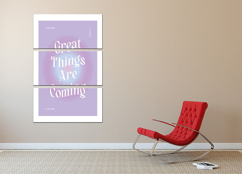 Great Things Are Coming 3 Split Panel Canvas Print - Canvas Art Rocks - 2
