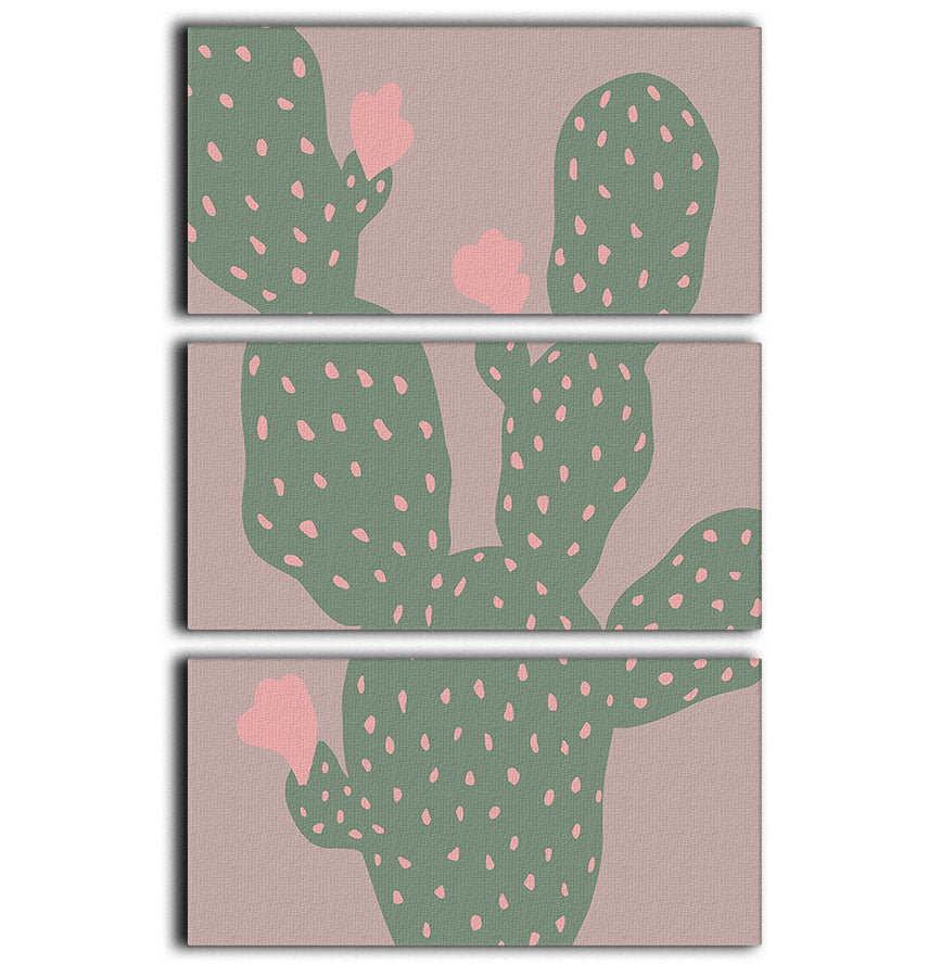 Green Cactus 3 Split Panel Canvas Print - 1x - 1