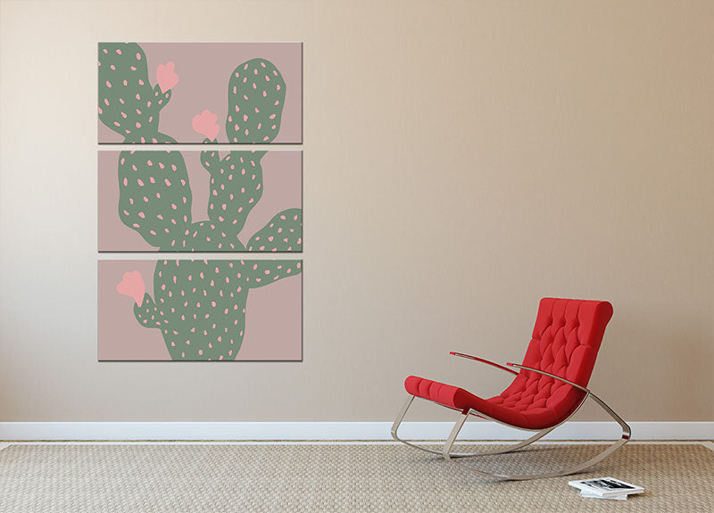Green Cactus 3 Split Panel Canvas Print - 1x - 2