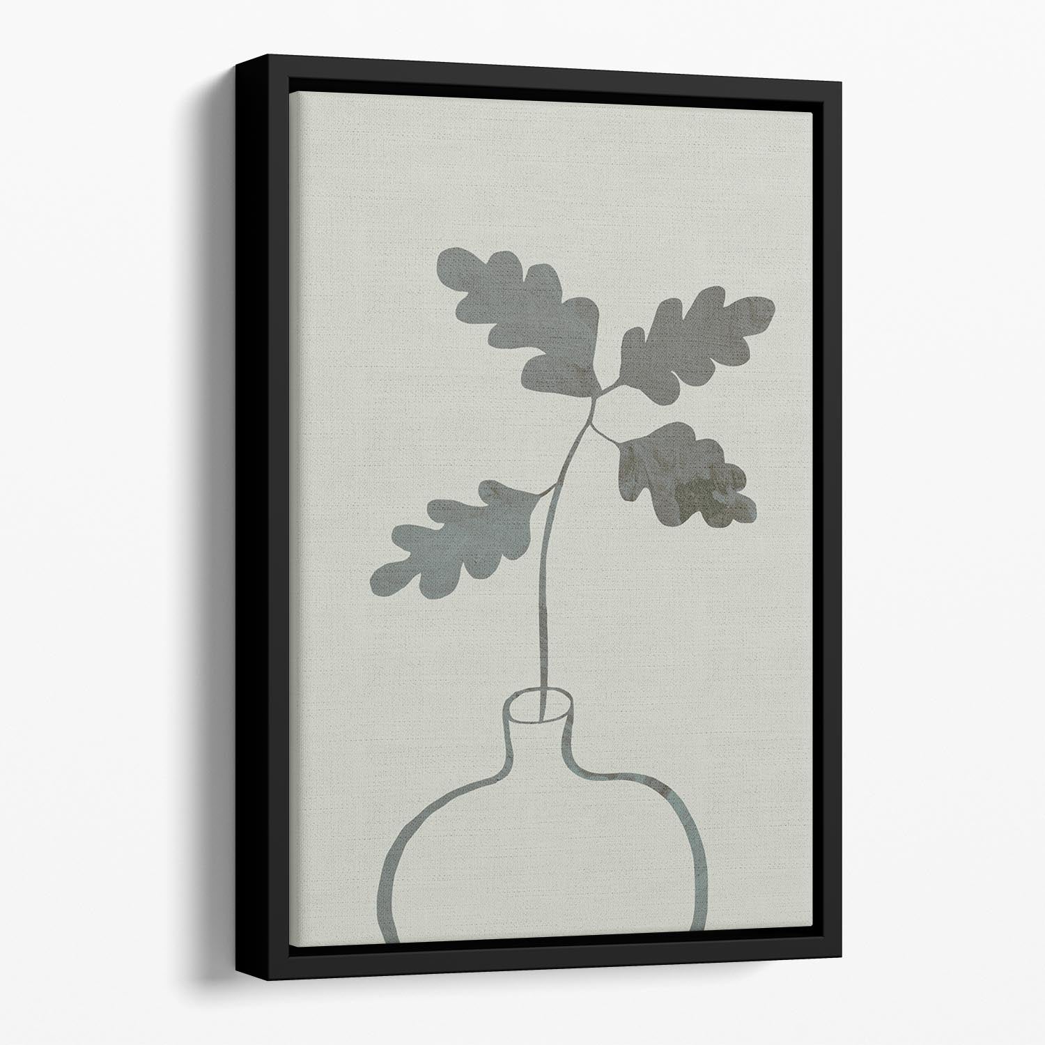 Green Oak Plant Floating Framed Canvas - 1x - 1
