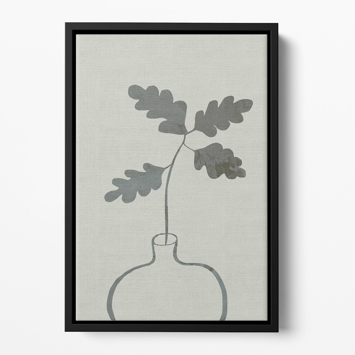 Green Oak Plant Floating Framed Canvas - 1x - 2