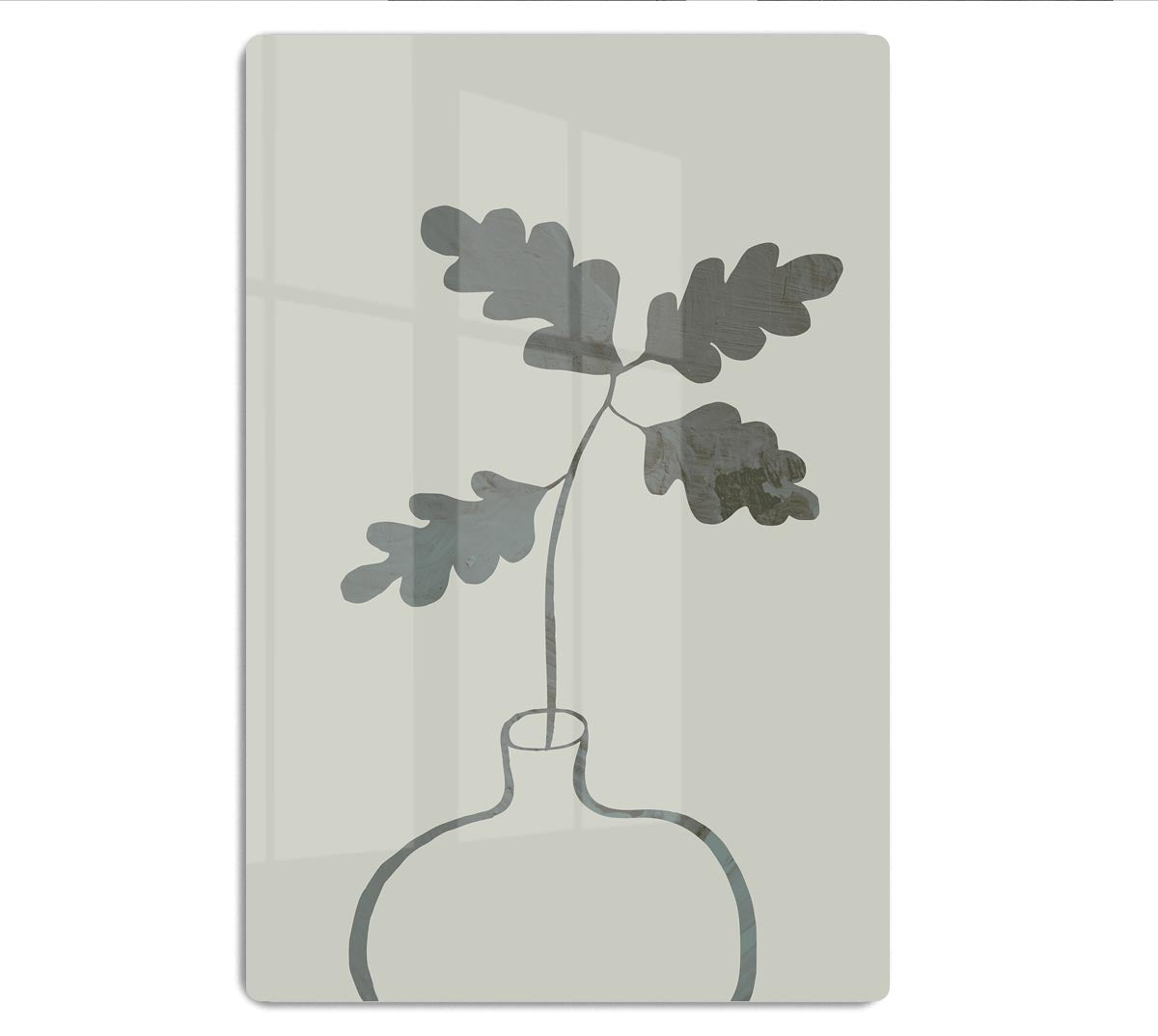 Green Oak Plant Acrylic Block - 1x - 1