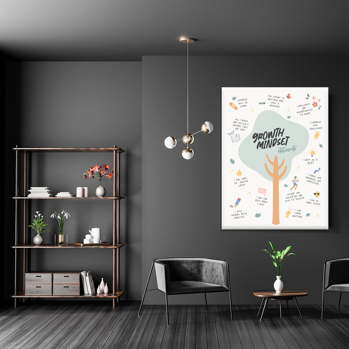 Growth Mindset Affirmations Canvas Print or Poster - Canvas Art Rocks - 5