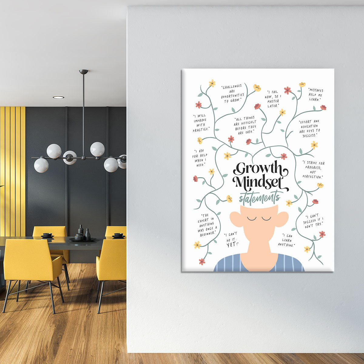 Growth Mindset Statements Canvas Print or Poster - Canvas Art Rocks - 4